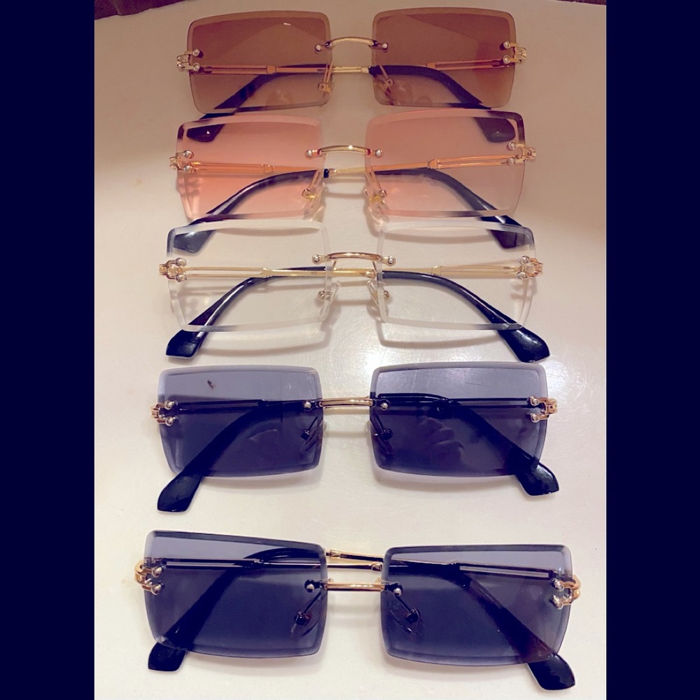 Square shaped rimless sunglasses